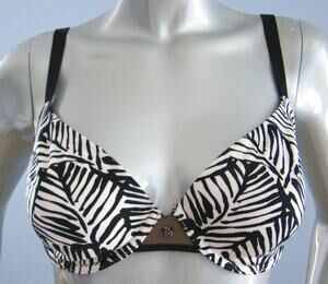 Victoria's Secret Nwt Unlined Semi Demi Black Zebra Leaf Bra 32D